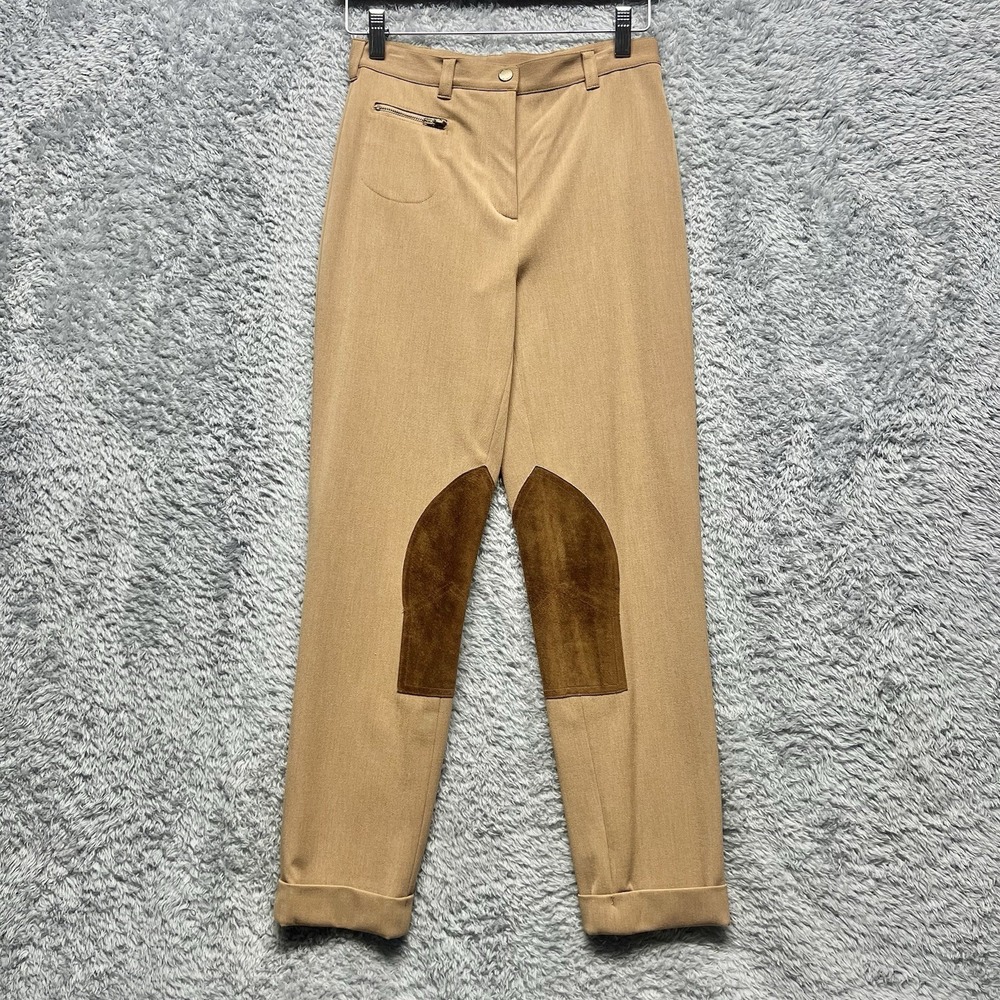 Lauren Ralph Lauren Pants 2P Beige Equestrian Jodupurs Riding Breeches Patches